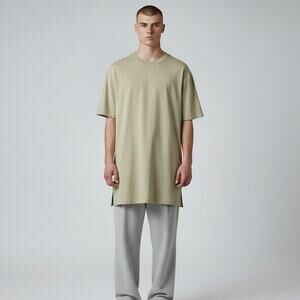 Fear Of God Collection Two 2016-2017 Long Short Sleeve Shirt Men's Sz M Beige